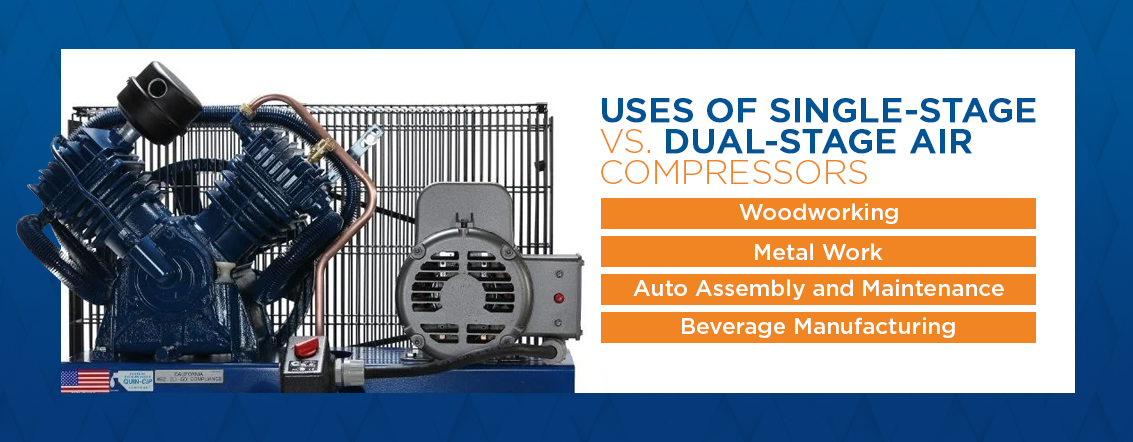 usi di compressori d'aria monostadio vs. dual stage