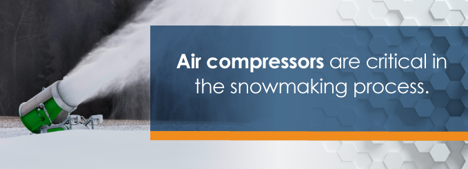Aire comprimido en producción de nieve artificial